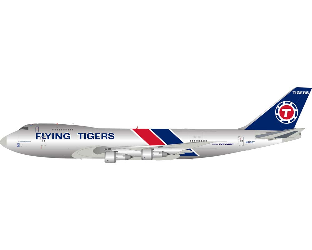 INFLIGHT FLYING TIGERS B747-200 w/stand N815FT 1:200 Scale IF742FT0620P